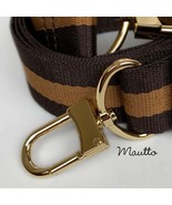 Dark Brown &amp; Gold Strap for LV - Wide Nylon, Adjustable Length, U Shape ... - $30.60