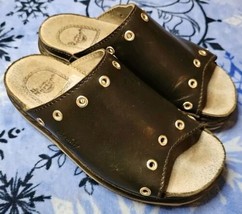 Vintage 90s Dr. Martens AirWair Punk Grunge Leather Rivet Slides Sandals US 8 - £68.92 GBP