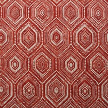 Ballard Designs Maranell Red Tribal Red Geometric Linen Fabric By The Yard 54&quot;W - £10.17 GBP