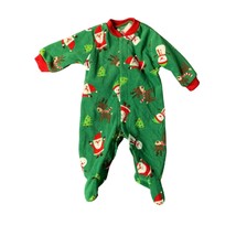Carters Infant Baby Sizze 3 Months Fleece 1 Piece Footed Pajamas Santa Full Zip - $9.89