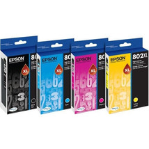 EPSON PRINT T802XL-BCS EPSON T802XL BLACK AND COLOR INK 4 PACK C/M/Y/K F... - $185.59