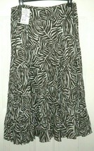 Jones New York, Tiered Cotton Maxi Skirt, Olive Green/White, Size 16 - $35.00