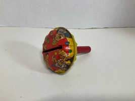 Vintage Tin Litho Toy Party Rattle Shaker Noisemaker New Years Wood Handle - $12.97
