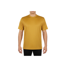 Mens Dressy T-Shirt Log-In Uomo Soft Crew Neck Corded Short Sleeves 218 Gold image 2