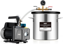 3 Gal Vacuum Chamber with Pump Kit, 3.5 Cfm Vacuum Pump and Chamber Kit with Tem - £175.95 GBP