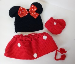 Minnie Mouse Inspired Crochet Baby Outfit - £14.39 GBP