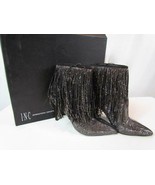 NIB INC International Concepts Stiletto High Heel Blk Sparkle Fringe Boo... - $1,866.75 MXN
