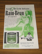 1948 Vintage Ad Rainbeau Surfbraid Fishing Lines Pretty Lady Surf Fisher - $9.25