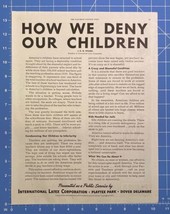 Vtg Print Ad How We Deny Our Children Public Service Teacher Shortage 13.5x10.5&quot; - £12.28 GBP