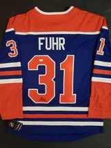 Grant Fuhr Autographed Edmonton Oilers Fanatics Blue Jersey (JSA Witnessed COA) - £199.21 GBP