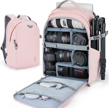 Camera Backpack,Bagsmart Dslr Slr Camera Bag Backpack Fits 15.6 Inch, Pink. - £59.41 GBP