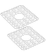 Sink Protector Mat 2 Pack Plastic with Center Drain Cutout Protect Sink ... - £9.94 GBP