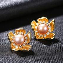 South Korea Full Diamond Large Flower Stud Earrings S925 Sterling Silver Zircon  - £41.41 GBP