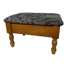 Powell Upholstered Footstool with Storage – Floral Tapestry Top - $51.00