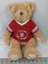 FAO Brown Bear Plush Red All Star Shirt 16 Inch 2011 Stuffed Animal Toy - $12.95