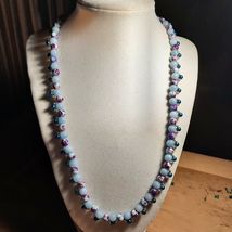 Handcrafted necklace mixed with light blue &amp; purple Imperial jasper Beads - £18.62 GBP