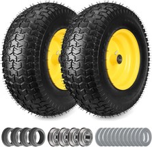 2Pcs 16X6.50-8 Lawn Mower Tires, Tire And Wheel Flat Free - With 3 &quot;Offset, Etc. - £103.69 GBP