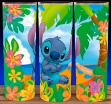Stitch Cartoon Tropical Island Cup Tumbler 20oz with lid and straw - $19.75