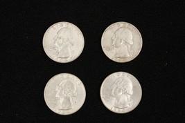 4 US Quarters Coins 1964 90 Percent Silver Readable Dates Philadelphia #19 - £26.83 GBP
