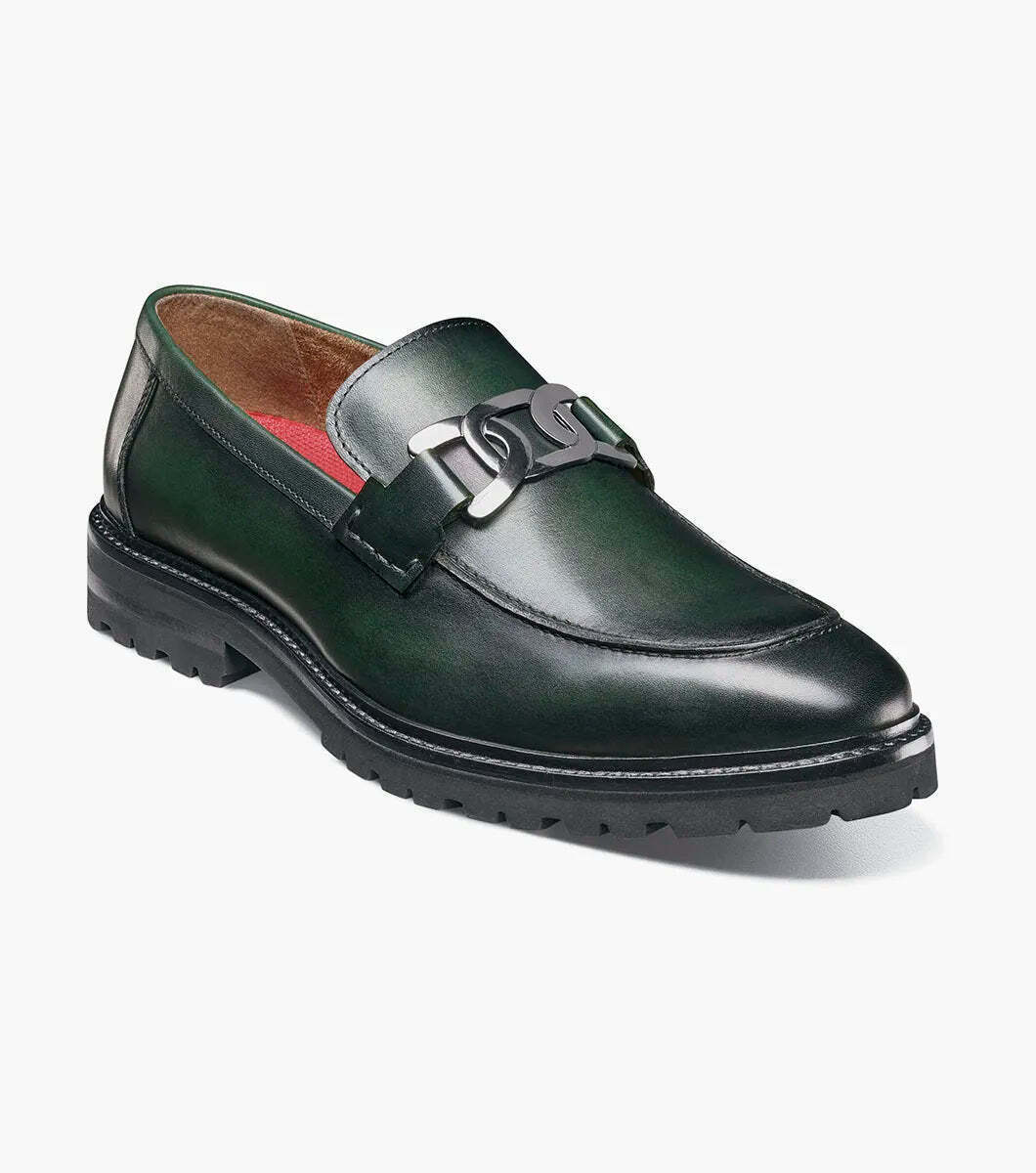 Stacy Adams Hale Moc Toe Bit Slip On Walking Shoes Green 25678-300