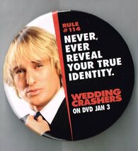 Wedding Crashers Movie Pin Back Button Pinback Owen Wilson - $8.88