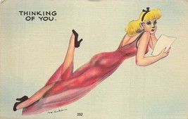 Thinking Of YOU-SEXY Blonde +Refreshing Bathing Beauty~Lot Of 2 Pin Up Postcards - $10.14