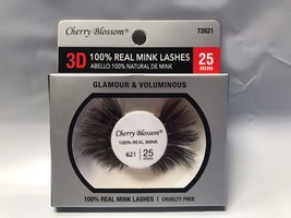 Cherry Blossom 3D 100% Real Mink Lashes #72621 Cruelty Free Light Reusable 25mm - £1.59 GBP