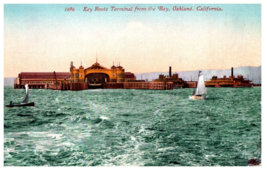 No. 1696 Key Route Terminal from the Bay, Oakland, CA Mitchell Postcard - £13.41 GBP