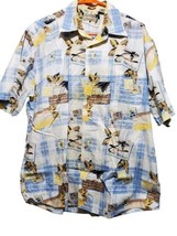 Natural Issue Hawaiian Shirt Mens LARGE Wrinkle Free Blue Button Up Short Sleeve - £6.79 GBP