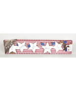 Rae Dunn USA 4th of July Red White Blue Stars 45&quot; Garland Wood Freedom P... - £25.87 GBP