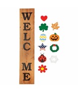 43&quot; Tall Wood Welcome Porch Greeter Sign 10 Changeable Magnetic Holiday ... - €27,60 EUR