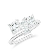 Kicky &amp; Perky 925 Sterling Silver Three Stone Moissanite Ring Jewelry Fo... - $79.19