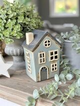 Pale Blue Ceramic House /Cottage Candle Holder - $21.99