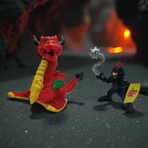 Fisher Price Great Adventures Red Dragon Castle Black Knight Yellow Shie... - $96.99