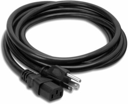 Hosa - PWC-450 - 14 AWG, IEC C13 to NEMA 5-15P Power Cord - Black - 50 ft. - £99.87 GBP