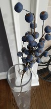 2 Piece Decoris brand Artificial blue Fake berries for Vase Seasonal Dec... - £3.16 GBP