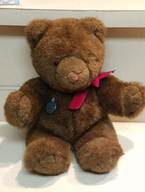 Vintage 1983 Gund Plush Brown Stuffed Velvet Ribbon 17&quot; Teddy Bear (NWOT) - £14.76 GBP