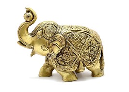 Maharaja Elephant Design Brass Showpiece (5 X 2.5 X 4 Inches, Pack of 1) - £48.22 GBP