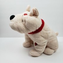 Bulldog Dog Plush Sitting 13&quot; Fun Stuffed Toy Animal Kisses Beige Red Gl... - £13.51 GBP