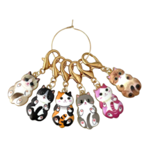 Cat Collection Knitting Stitch Markers Zipper Pulls Purse Charms Lobster Clasp - £7.50 GBP