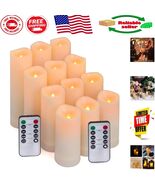 Cozy 12-Pack LED Candles with Timer &amp; Remote - Ideal for Home and Outdoo... - $67.13 CAD