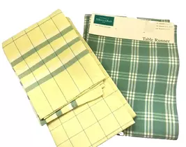 Villeroy &amp; Boch Chateau Plaid Green Yellow 60x138 Tablecloth and Table R... - $125.00