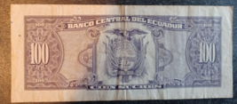 1992 Cien 100 Sucres Ecuador Banknotes Currency good condition - $7.92