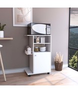 White Kitchen Cart: 39&quot;H, Single Door, 4 Wheels - $2,648.39 MXN