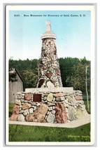 Ross Color Oro Discovery Monumento Custer South Dakota SD Unp Wb Cartolina S15 - £2.36 GBP