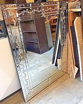 NEW Horchow LARGE French VENETIAN Mirror Wall Vanity Buffet Engraved $680 - $592.00