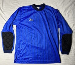 Score Soccer Jersey Adult Size Medium Blue Stripe Long Sleeve Vintage 1990s - £14.62 GBP