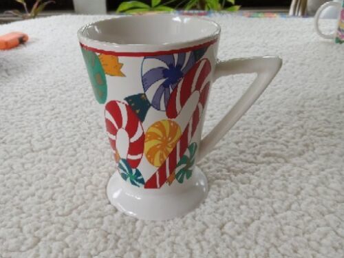 Primary image for Christmas Holiday Candy Cane Tall 10oz Coffee Mug Cup Colorful
