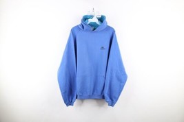 Vtg 80s Izod Lacoste Mens XL Faded Spell Out Croc Logo Hoodie Sweatshirt Blue - £54.49 GBP