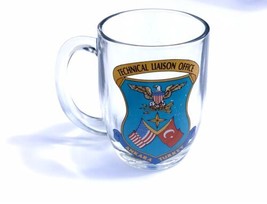 Vintage US Army Technical Liaison Office Ankara Turkey Glass Mug Circa 1... - $17.99